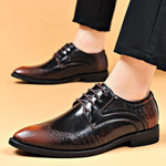 Mens Casual British-style Pointed-toe Leather Shoes Plus Size