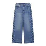 Straight-leg Denim Jeans With Metal Rivet Detailing