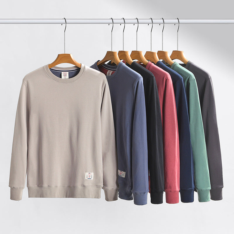 Mens Solid-color Casual Long-sleeve Hoodie