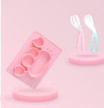 Baby Silicone Suction Cup Dishes Cartoon Learning Bowl Infant Feeding Bowls