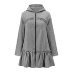 Autumn-style Hoodie With Wooden Earflaps Slanted Hem And A Hat
