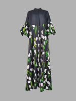 Printed Minimalist Midi Dress European And American Style