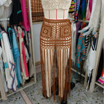 Beach Cover-up Skirt Hand-crocheted Long-tassel Midi Skirt