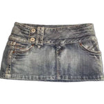 High-waisted Sexy Distressed Yellow Denim Skirt For Women