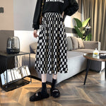 Corduroy A-line Midi Skirt With A Niche Designer-inspired Plaid Pattern