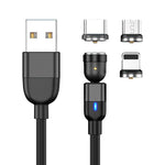 Magnetic Data Cable Threeinone 540-degree Rotation  Charging Cable Suitable