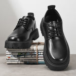 Mens Business Waterproof Black Leather Shoes