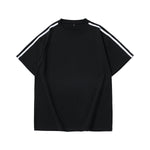 Summer Black And White Contrast Loose Round-neck Short-sleeve T-shirt For Men, Trendy Minimalist Versatile Casual Short-sleeve Top