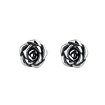 S925 Sterling Silver Vintage-Style Antique-Rose Flower Stud Earrings