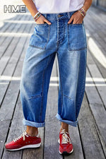 Non-leather Loose Curved Knife Pants
