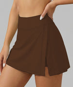 Pocketless Sporty Fake Two-Piece Yoga Skirt