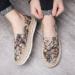 Slip-on Casual Fisherman Shoes Embroidered With Floral Patterns