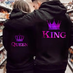KING QUEEN Series Couple Hooded Pullover Sweatshirts