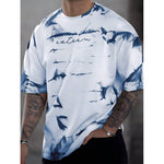 Mens Printed Crew-Neck Short-Sleeve Top