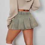 Womens Retro A-line Wrap Hip-hugging Short Skirt