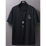 Mens Casual Loose-fit Short-sleeve Top