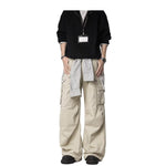 Retro High-Street Apricot Workwear Denim Jeans