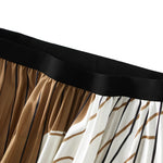 Black-and-white Contrast Irregular-striped Figure-flattering Vintage Long Dress