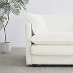 Modern Fabric Double Sofa With 4 Pillows