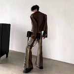 Retro Washed Distressed Loose Straight-Leg Wide-Leg Pants For Men