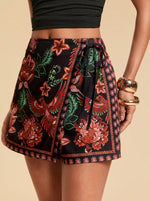 Fashionable Minimalist Casual Printed High-waisted Shorts