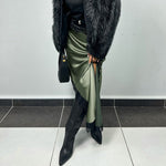 Asymmetrical Satin Lace Skirt For Women