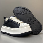 New Autumn Shell Toe Leather Sports Casual Skate Shoes, Versatile Thick Sole Low-top White Sneakers