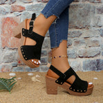 Plus-size Chunky-heel High-heeled Sandals For Women Versatile And Comfortable