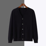 V-neck Knitted Cardigan Coat Men's Andy Velvet Long Sleeve