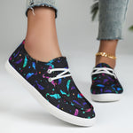 New Bat-pattern Lace-up Low-top Casual Flat Shoes