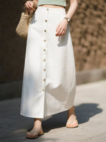 White High-end Linen Skirt For Women