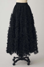 Long A-line Dress With Large Ruffled Trim