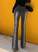 Low Waisted Elastic Slim Fit Floor Hugging Jeans