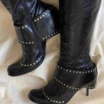 Studded Round-toe Fashion Over-the-knee Boots With A Thin Heel
