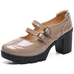 Chunky-heeled Patent Leather Wedge Sandals With A Strap-and-buckle Closure