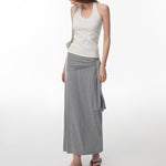 Fake Two-piece Strap-covered Slimming Skirt