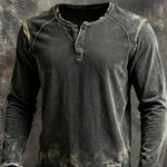 Men's Digital Printed Three Button Long Sleeved Sweatshirt