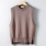 Mens Solid-Color Versatile Split Vest