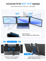 UPERFECT Portable Monitor 14 Inch Wireless Triple, Laptop Screen Extender, Ultra-Slim, 125 Percent SRGB, One Cable Plug And Play, For MacOS Win Android, Fits 13.3-17.3 Inch Laptops thumbnail 5