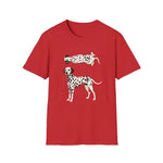 Mens Comfortable Versatile Dalmatian-Print Niche-Style T-Shirt