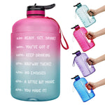 QuiFit Gallon Water Bottle with Straw Clear Plastic Drinking Bottles GYM Tool Jug BPA Free Sports Cup