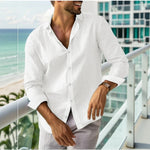 Mens Long-sleeve Lapel-button Shirt