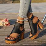 Chunky-heeled, Ultra-high-heel Peep-toe Womens Sandals