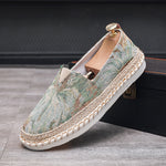 Slip-on Casual Fisherman Shoes Embroidered With Floral Patterns