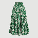 Printed Pocket-Patch Elastic-Waist Drawstring Skirt