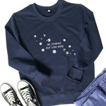 Womens Colorful Printed Crew-neck Sweatshirt
