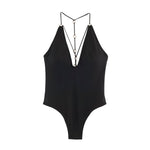 V-neck Tummy-flattering Figure-hugging Jumpsuit