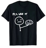 Brain-themed Funny Graphic Loose-fit Crewneck T-shirt
