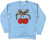 Leopard Print Bow Cherry Sweatshirt For Women