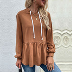 Designer-style Pullover Hoodie In Solid Color